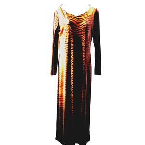 Long Sleeve Velvet Tiger Print Dress. L